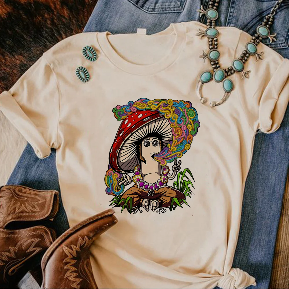 

Magic Mushrooms Alien Psychedelic tshirt women summer anime tshirt girl 2000s clothes