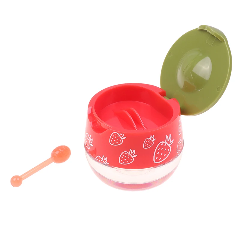 

1Pc Mini Transparent Lip Film Jar Portable Lunch Box Plastic Condiment Bottle