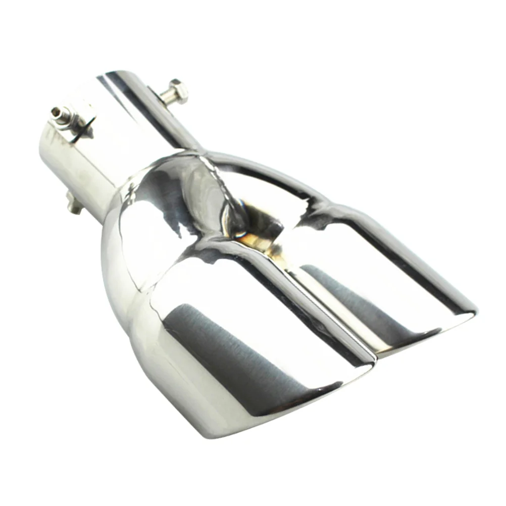 

6.3cm Diameter Stainless Steel Automobile Exhaust Pipe Stainless Steel Tail Throat Car Tail Pipe(Silver)