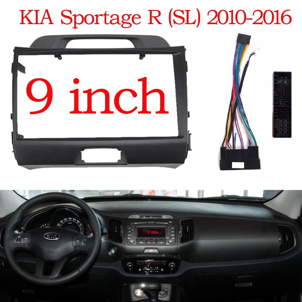 9 INCH Car Radio Fascia for KIA SPORTAGE 2010-2016 Stereo Player Panel Dash Installation Kit Double Din Frame GPS DVD Bezel