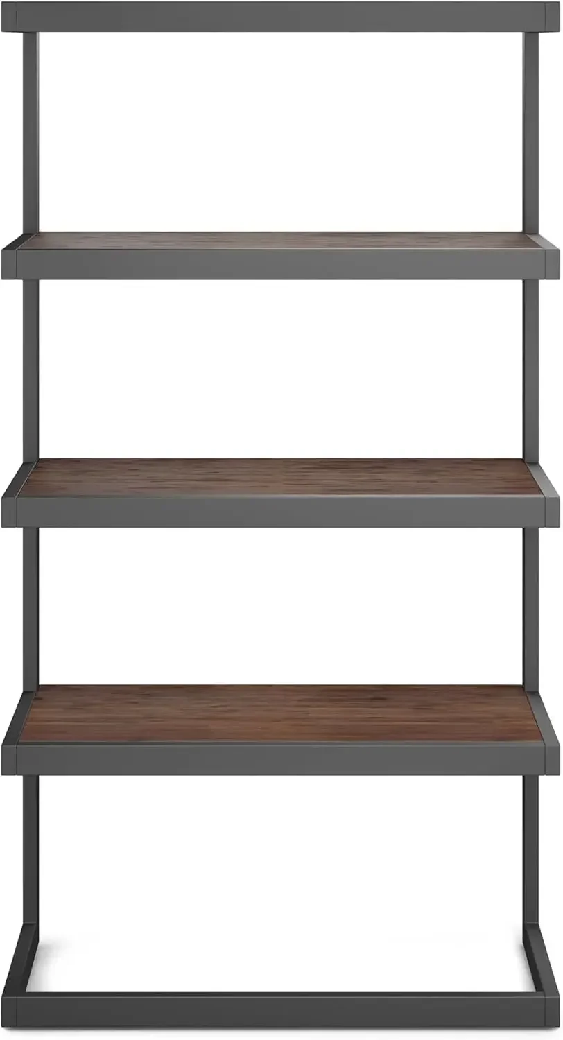 Современный промышленный книжный шкаф из цельного дерева АКАЦИИ и металла