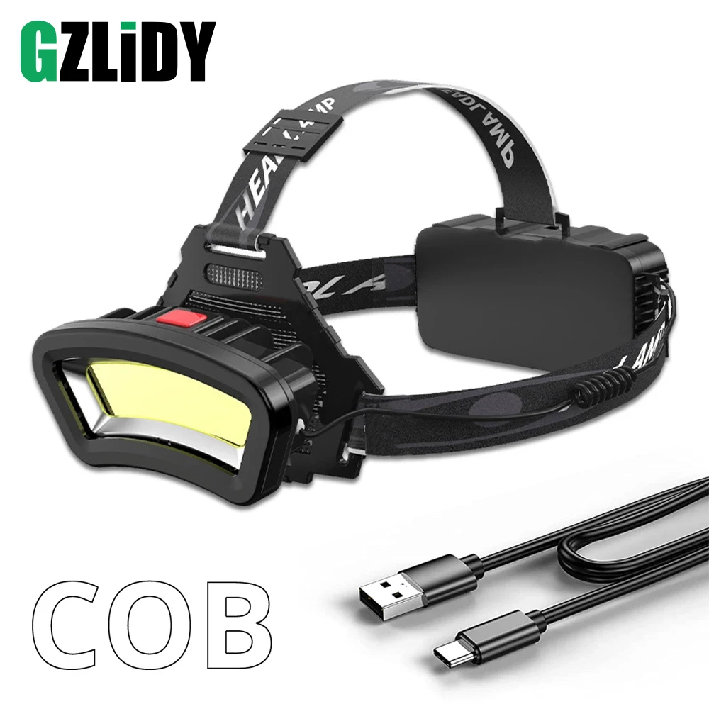 Налобный фонарик GZLIDY T-119 COB красный