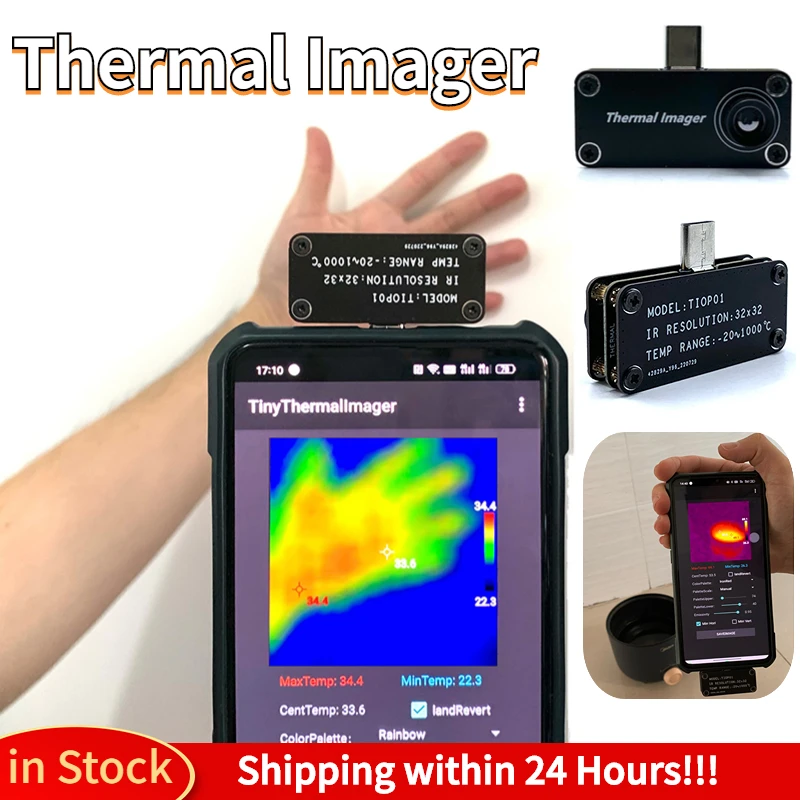 

Mini IR Thermal Sensor Night Vision External Thermographic Cameras 32x32Resolution Multiple Color Modes for Android Mobile Phone