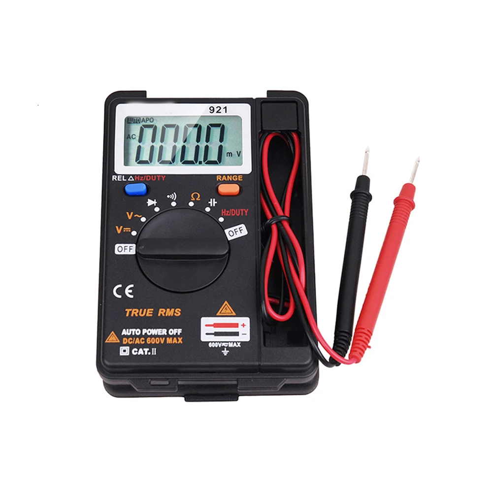 

921 4000 Counts Mini Digital Multimeter Voltage Resistance Capacitance Foldable Multimetro Electrical Tester