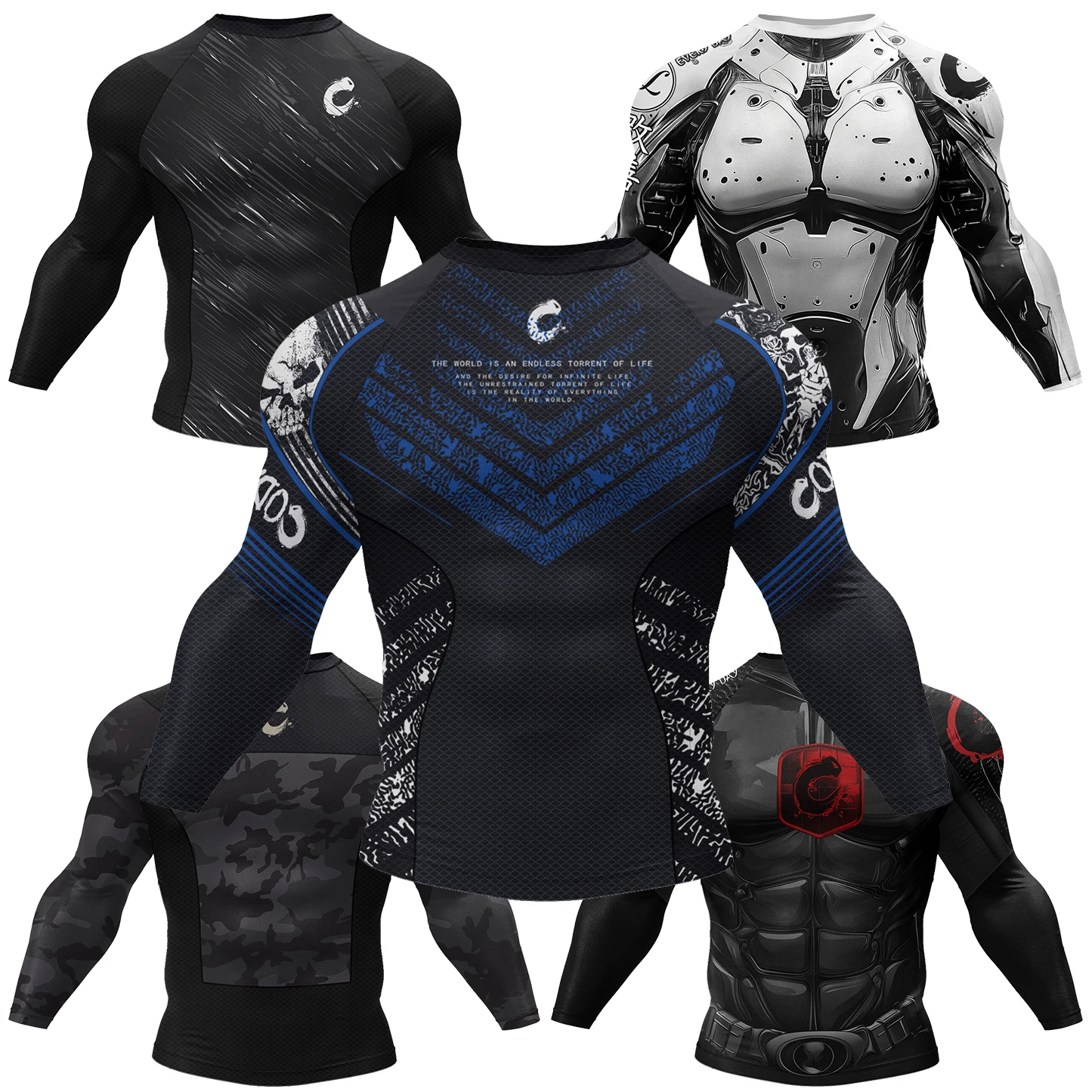 Фото Мужская футболка Cody Lundin MMA с 3D принтом Bjj Boxing Sport Tops с длинным рукавом Rash Guard Рубашки для джиу-джитсу Трикотажные изделия для кикбоксинга и фитнеса №1
