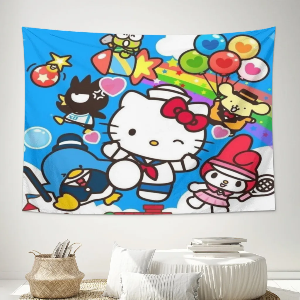 Милые аниме Sanrio Hello Kitty Kawaii гобелены предметы украшения комнаты домашний декор