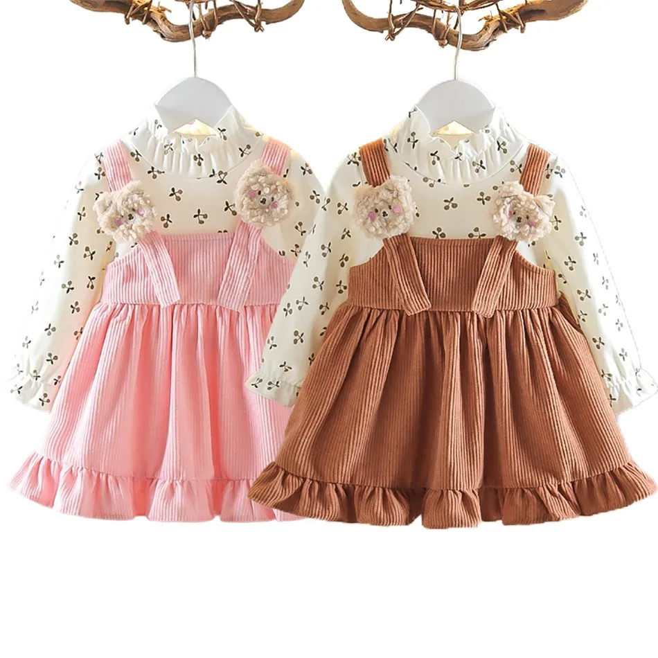 

Childrens Girls Clothing Little Girl Princess Dress Childrens Autumn Long Sleeve Dress Baby Toddler Round Neck Two Piece Costume