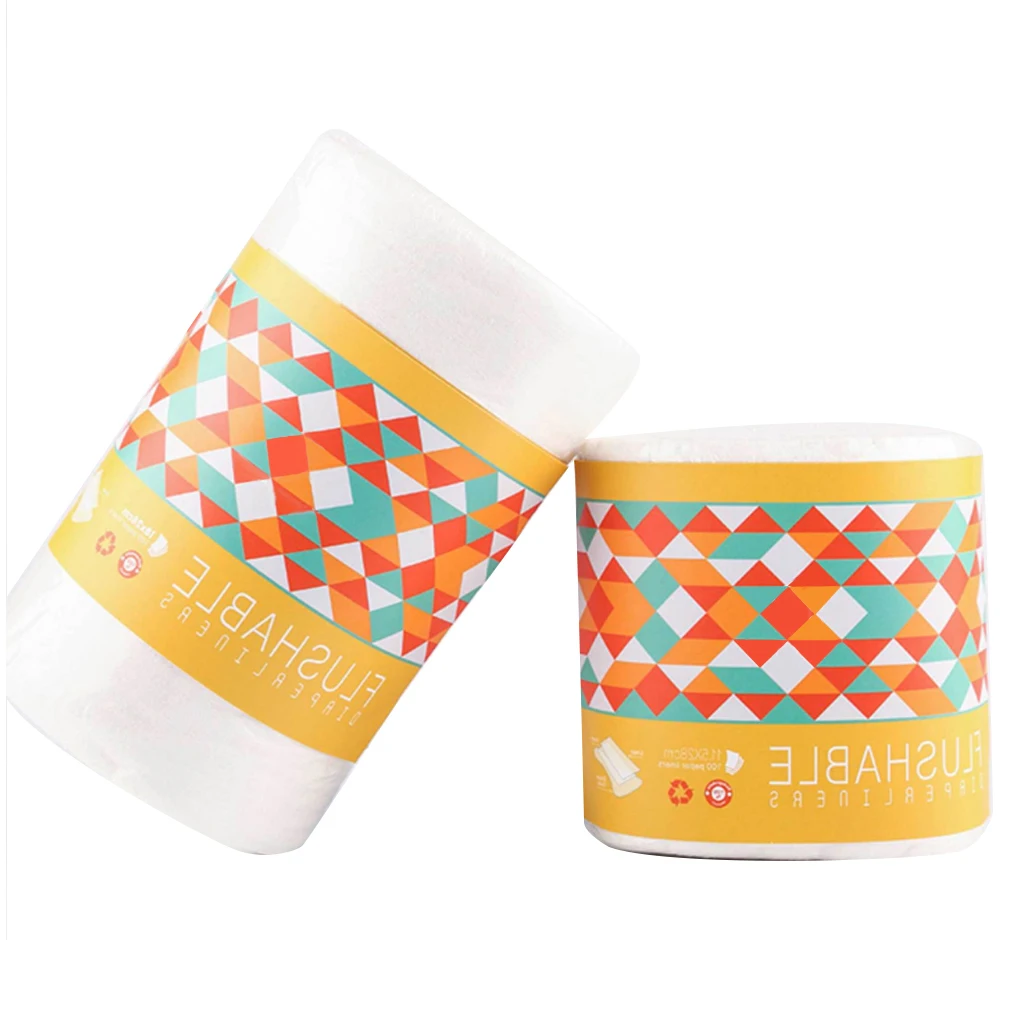 

100pcs/roll Disposable Bamboo Fiber Diaper Liners Infant Baby Single Use Soft Cloth Nappy Insert