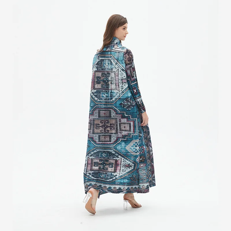 ALSEY Miyake плиссированный женский халат-кардиган с девятью рукавами и съемным