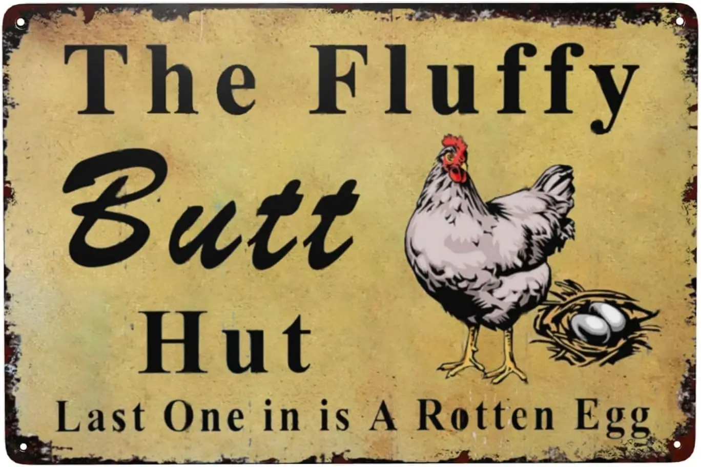 Забавный курятник Sgn Chcken Sgns Fluffy Butt Hut Ccessores для курятника Gfts for Lovers Metl Tn Home Frm