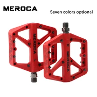 meroca anti slip mountain bike ultra light pedals nylon fiber widen sealed bearing bike platform pedals for road bike bmx