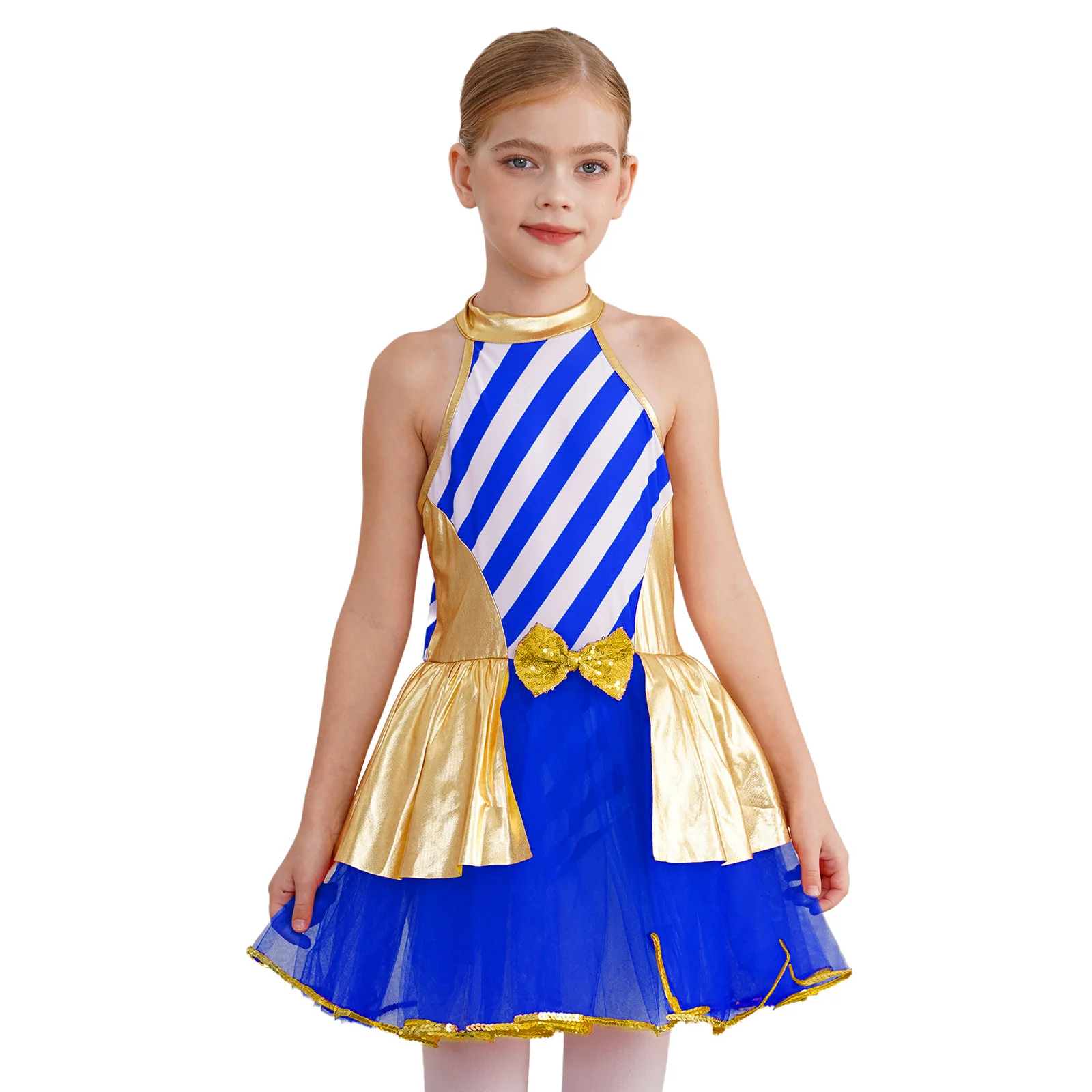 Детский рождественский костюм для выступлений девочек платье без рукавов с