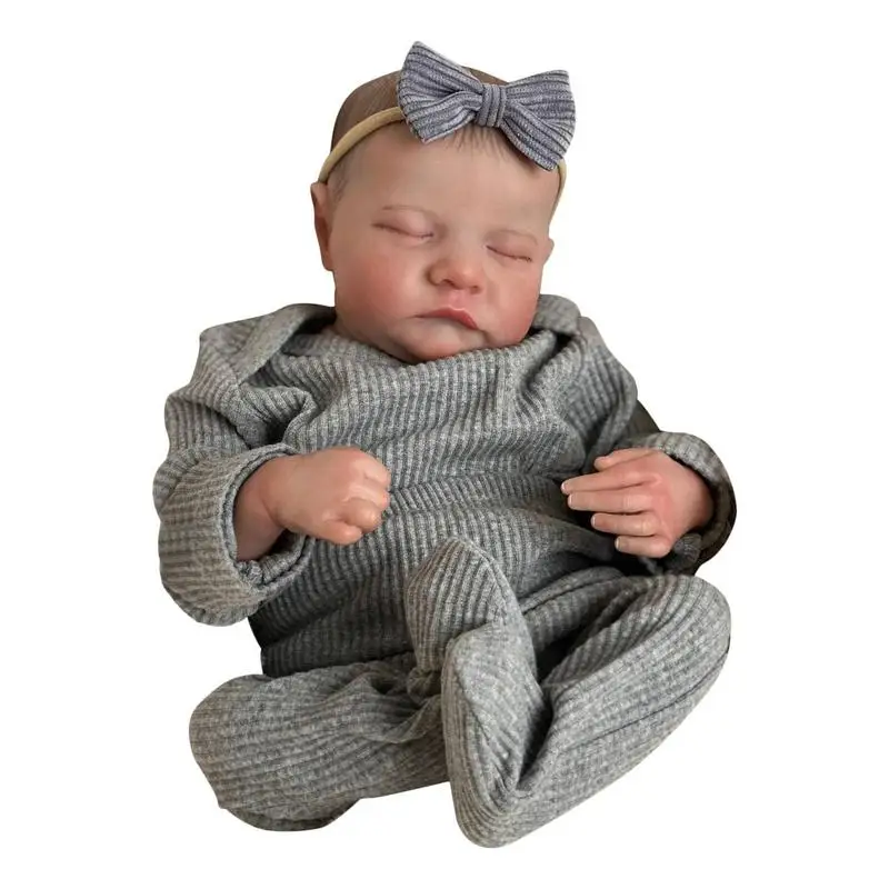 

Dolls 19inch Newborn Infant Doll Soft Weighted Body Newborn Girl Doll Handmade Silicone Realistic Sleeping Baby Toys That Look