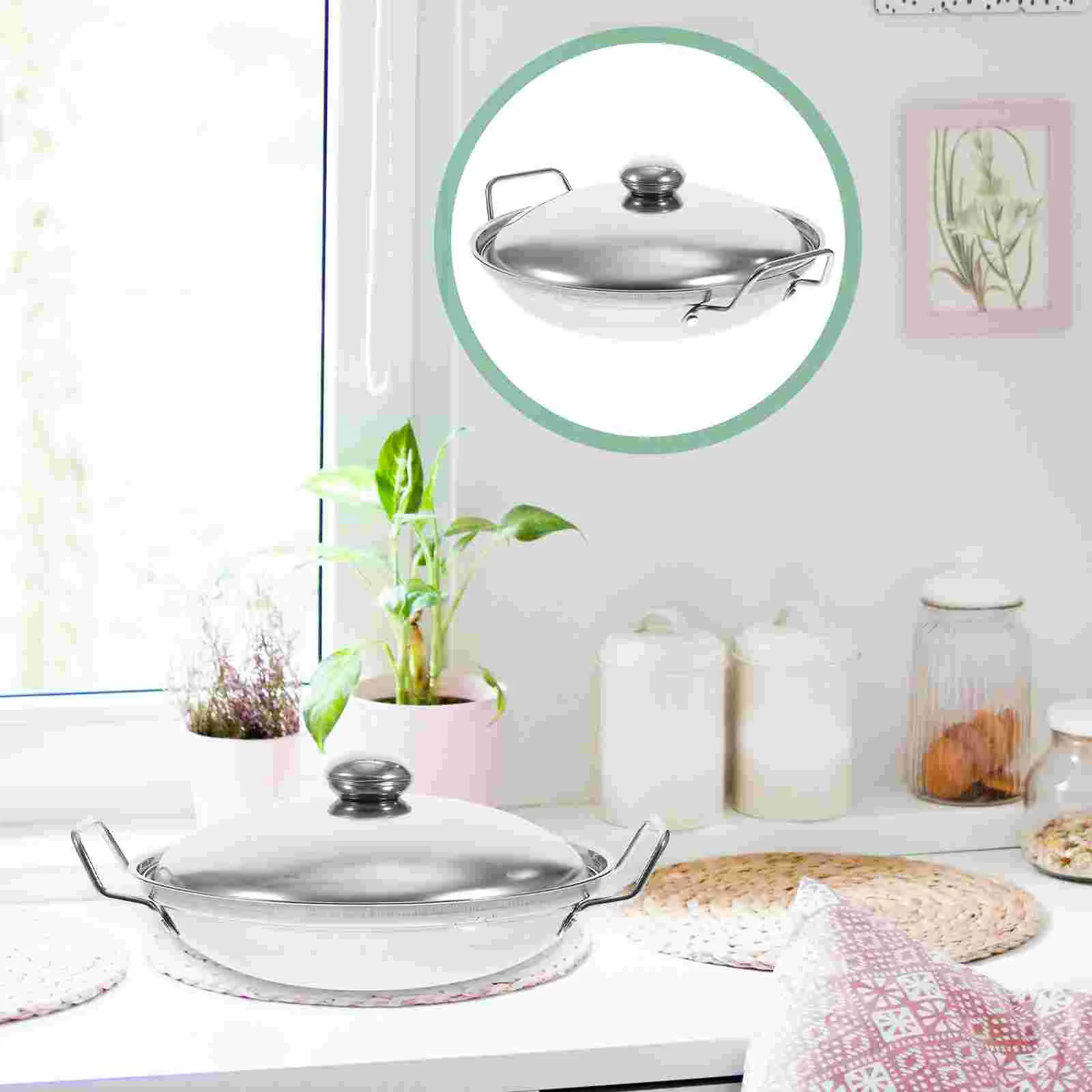 

Pot Pan Wok Hot Stove Cooking Gas Stainless Steel Fry Pasta Noodle Kitchen Sauce Omelette Soup Stir Cookware Ramen Chef Cooker