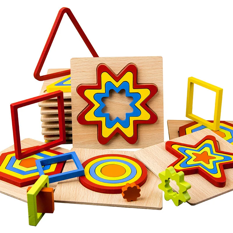 

Kids Wooden Puzzles Toy Shape Puzzle Toddlers Early Learning Educational Toys Geometrical Shape Tangram Puzzle