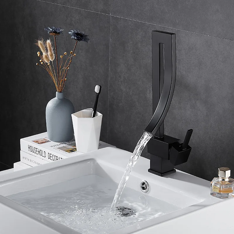 Bathroom Sink Faucet High-quality Copper Cold And Hot Water European American Artistic Personality Creative Black Basin Faucet