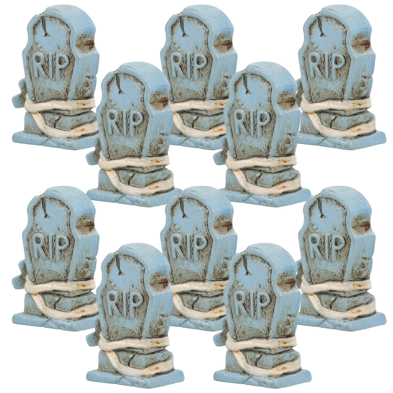 

10 Pcs Pumpkin Ornament Halloween Tombstone Decorations Shape Adornment Tombstones Graveyard Mini