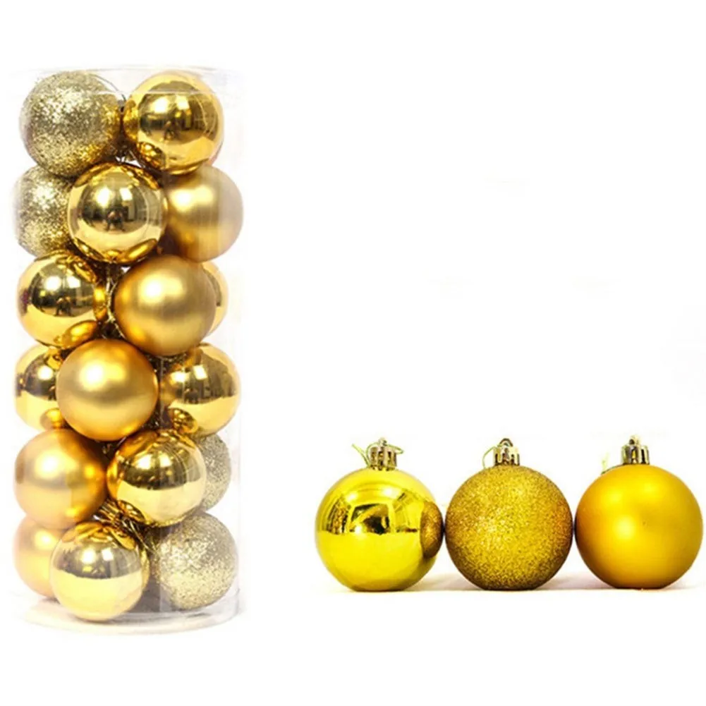 

24PCS Christmas Decorative Balls Set Xmas Tree Ornaments For Holiday Wedding Party Celebration DIY Decor Christmas Supplies