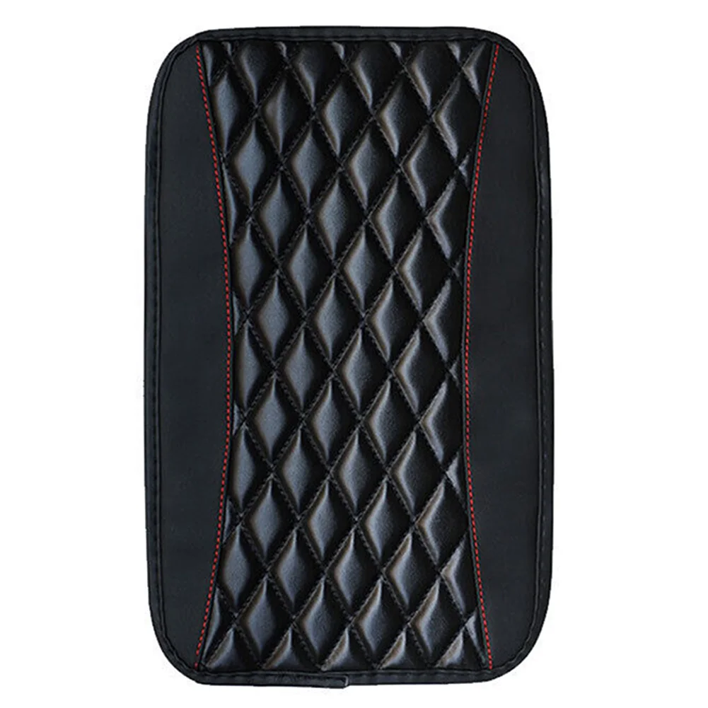 

Black Car Armrest Pad Cover Center Console Box PU Leather Hand Pad Dustproof Breathable Embroidered Accessories