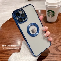 luxury lens protector transparent case for iphone 13 12 11 pro max xs xr x 8 7 plus se 2020 2022 clear soft silicone full covers