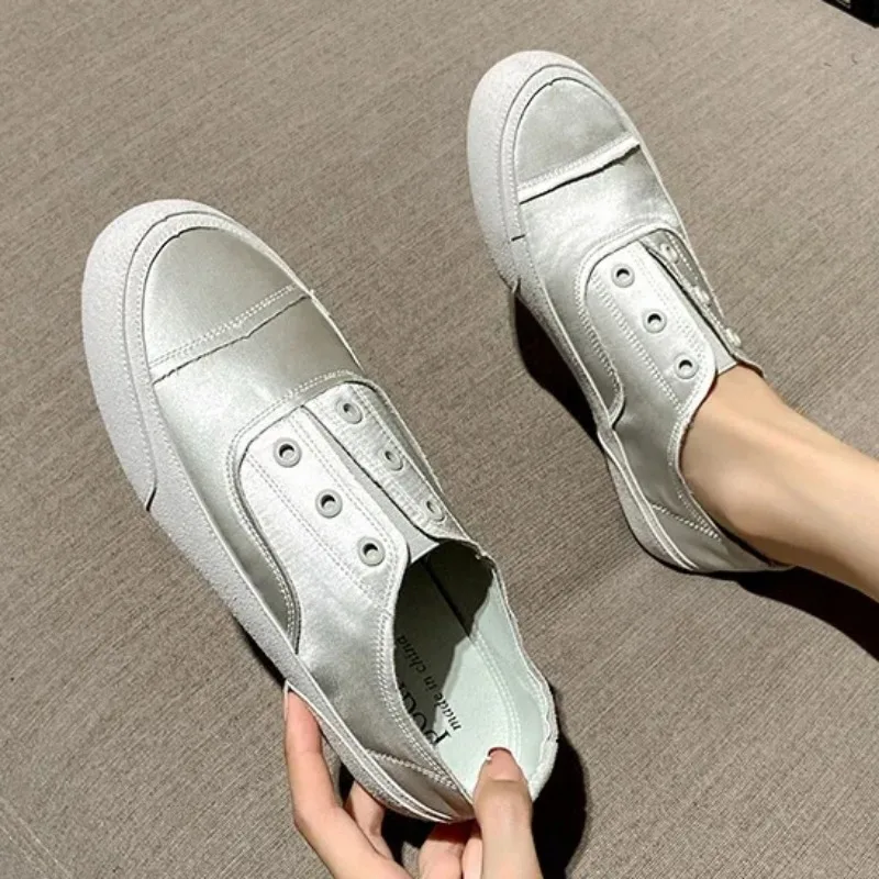 Женские Спортивные Слипоны На Плоской Подошве Однотонная Удобная Повседневная