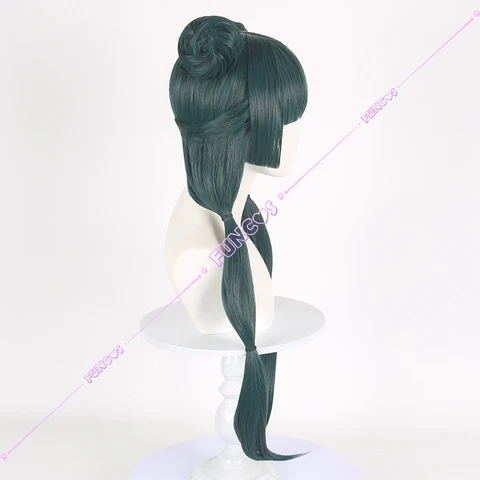 Серьги для косплея маомао из аниме «Аптека», зеленые волосы с двойными булочками, шпильки для волос горничной
