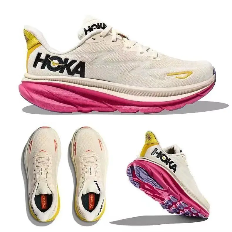Фото Кроссовки Hoka Clifton 9 для мужчин и женщин: амортизирующие, дышащие, для марафона и тренировок на шоссе, высокое качество №5