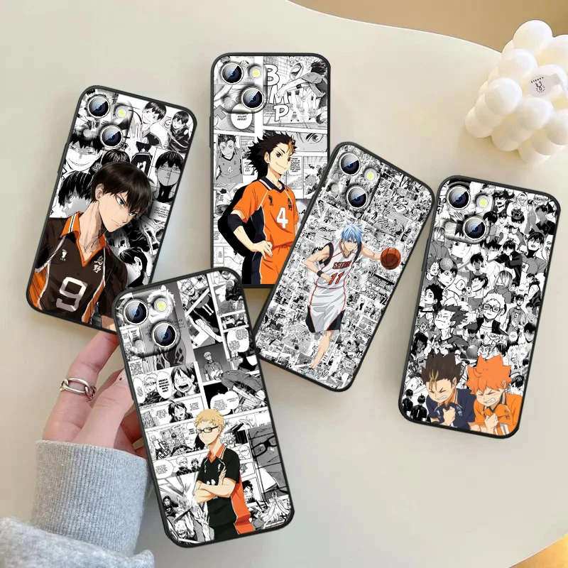 

Cool Volleyball player For iPhone 14 13 12 11 Pro Max XS Max X XR 7 8 Plus 6S 5S Silicone Black Shell Phone Case