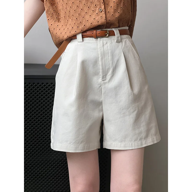 

Women's Cargo Shorts Korean High Waist Loose Wide Leg Pants Versatile Casual Pants 2023 Summer Solid Color Commuting Clothes