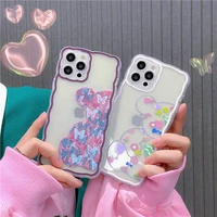 creative cute butterfly flowers female soft case for iphone 11 12 13 pro max 7 8 plus xr x xs se 2020 anti drop cover fundas