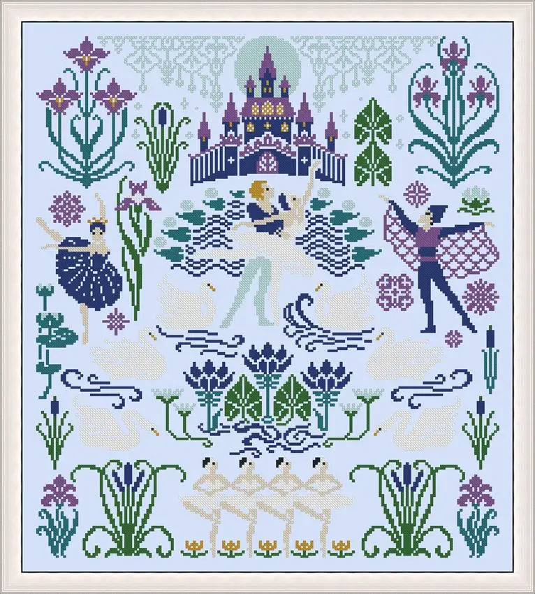 DIY needle work Swan Lake 44-49 Cross Stitch Set Counted Kit 28ct 14ct 32ct Metallic aida