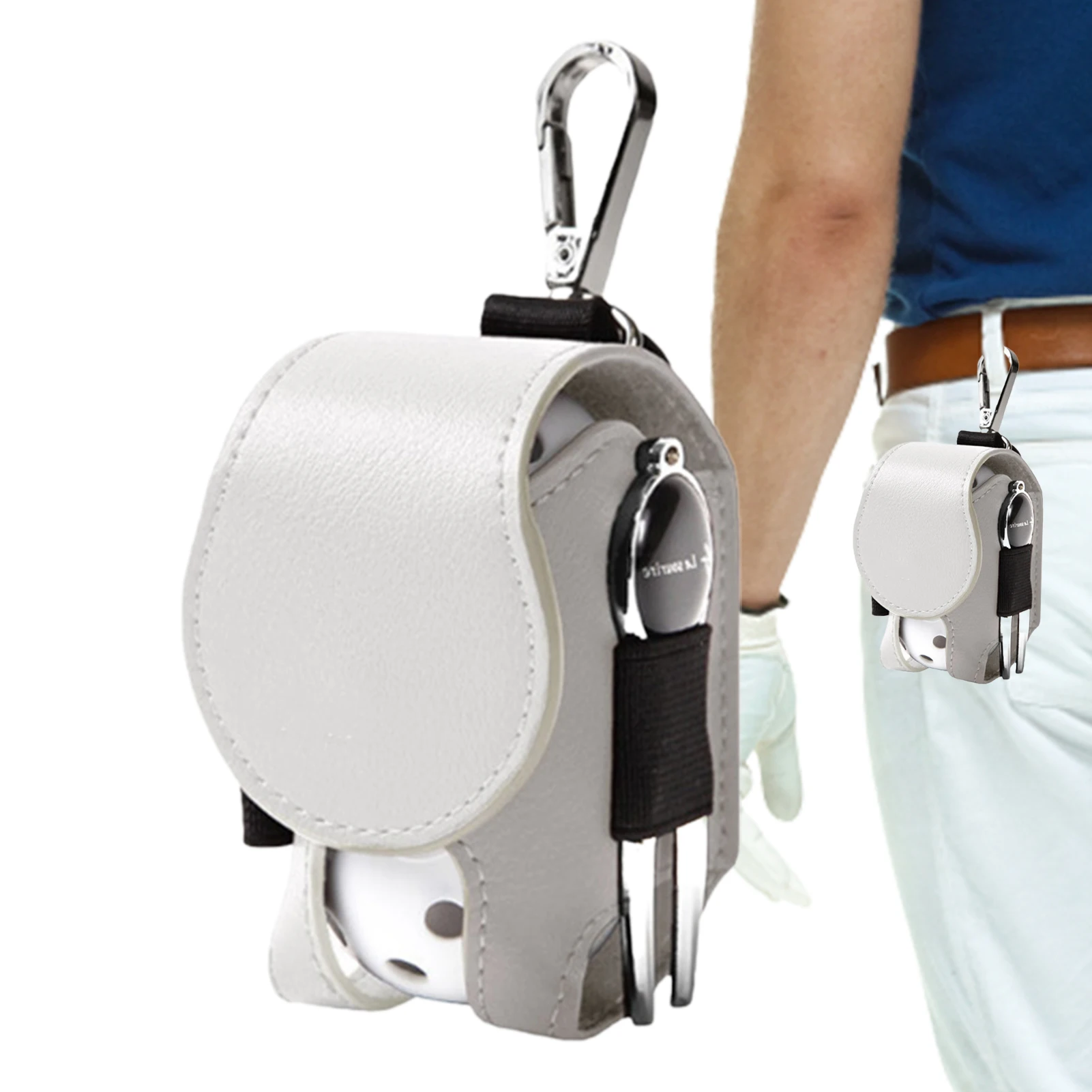 

Golf Tee Bag Portable Golf Ball Storage Bag Metal Button Golf Tee Bag Holder Hold 2 Balls Golf Storage Accessories For Men Women