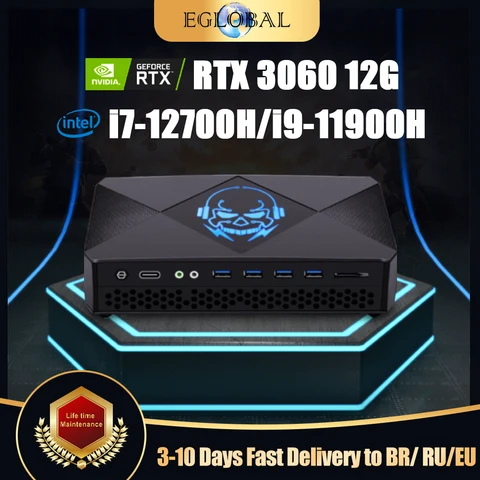 Eglobal новый игровой мини-ПК i7 12700H i9 11900H NVIDIA RTX 3060 12G GDDR6 2*2,5G LAN 2 * DDR5 Windows 11 компактный компьютер WiFi6