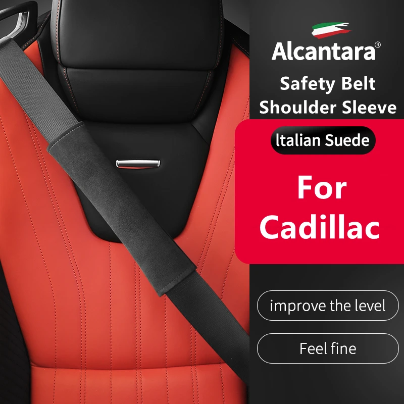 

Safety Belt Shoulder For Cadillac Cover Protection Seat Belt Padding Pad Alcantara Auto Interior Accessories