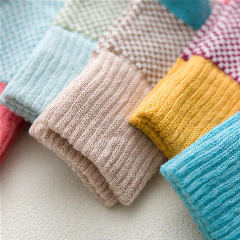 5 Pairs Wool Socks Winter and Autumn Super Thick Warm Cashmere Snow Harajuku Star Women Casual Socks