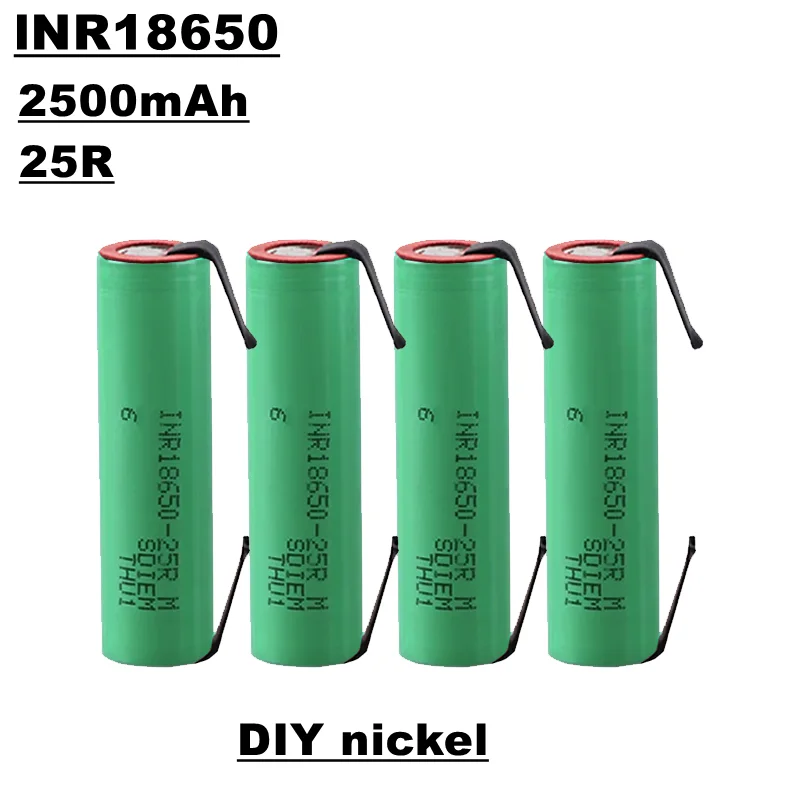 

lNR18650 lithium ion battery, 25R, 3.6V, 2500mah,20A discharge,used for power tools,medical treatment,communication + DIY nickel