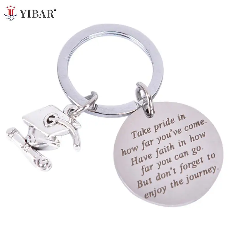 

Модный креативный брелок из нержавеющей стали для выпускного, милые металлические брелки для женщин и мужчин, ювелирные изделия, подарок дл...
