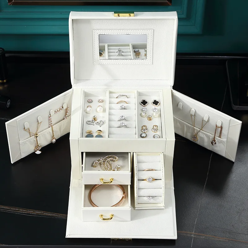 New 3 Layers Jewelry Organizer Box Large Capacity Display Holder Earring Ring Bracelet Storage Case for Women Gift