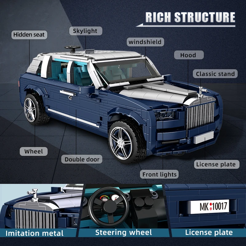 

Высокотехнологичные игрушки для автомобиля, сборная классическая модель автомобиля, строительные блоки, креативные кирпичные игрушки, дет...