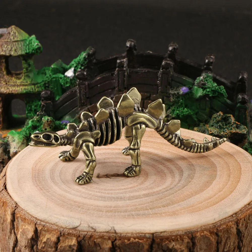 Двойная бронзовая скульптура акантостегозавр динозавр ископаемая игрушка