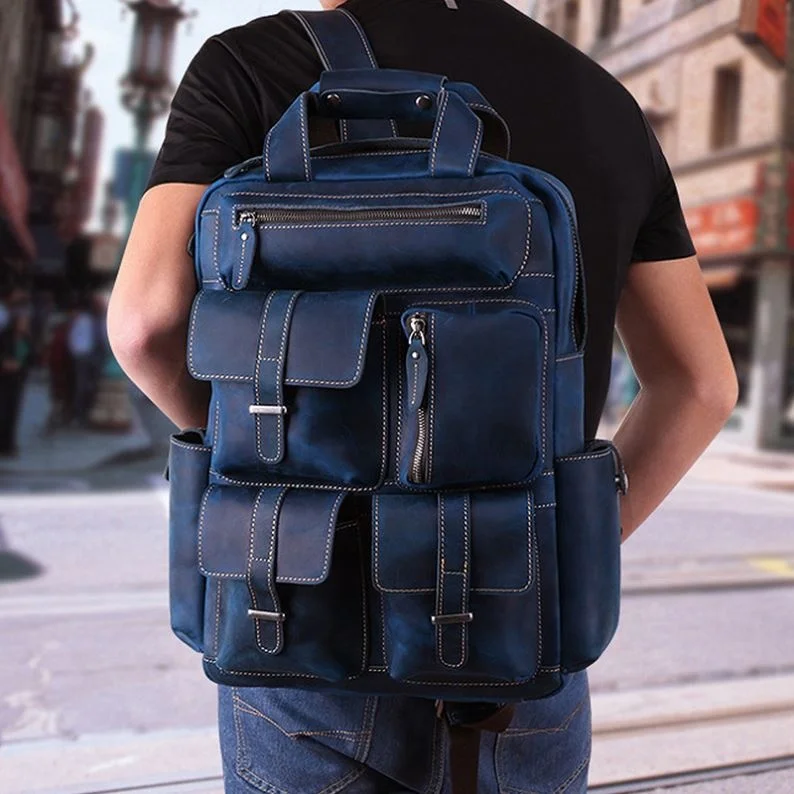 Производители на заказ Ретро Рюкзак Мужской ремень из натуральной кожи с