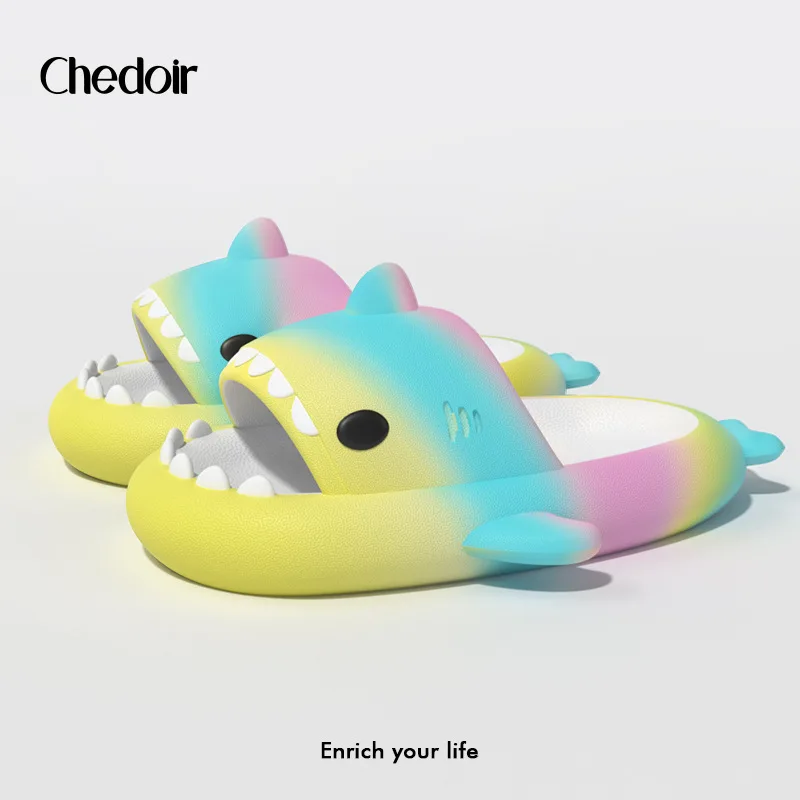 Man Women Shark Slippers Cyberpunk Summer Home Anti-Skid Eva Couple Cool Streetwear Slipper Outdoor Men's Slides Funny Shoes