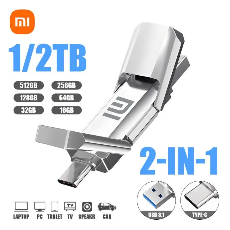 

Xiaomi U Disk 2TB OTG USB 3.1 Type-C High speed Interface Mobile Phone Computer Mutual Transmission Portable USB Memory Card