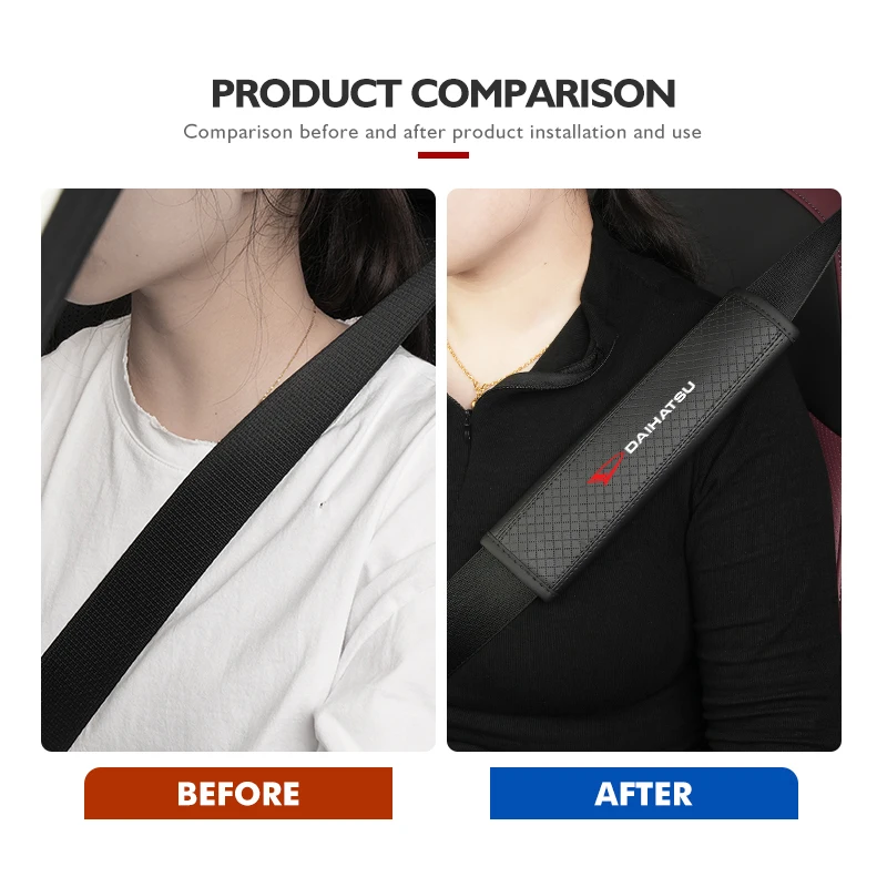Фото Защитные накладки на ремни безопасности для Daihatsu Feroza, Cuore, Storia, Rocky, Harga, Ayla, Sigra, Hijet №2