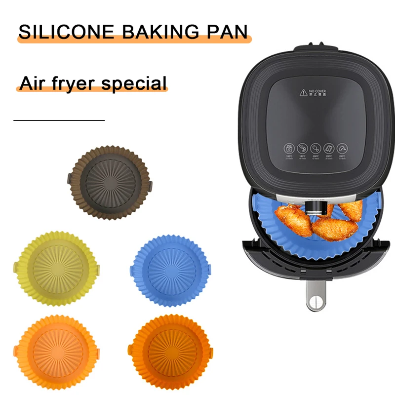 

Silicone Air Fryer Tray Non-Stick Steamer Pad Reusable Air Fryer Accessories Baking Liner Kitchen Oven Utensils
