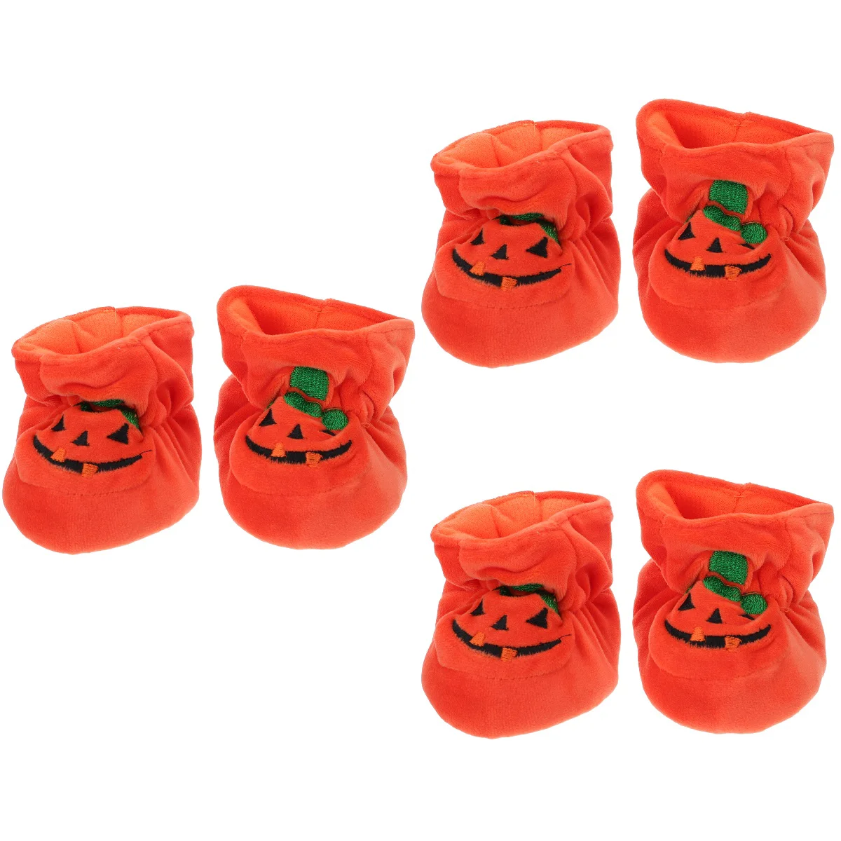 

3 Pairs Newborn Boys and Girls Halloween Pumpkin Booties Infant Crib Shoes