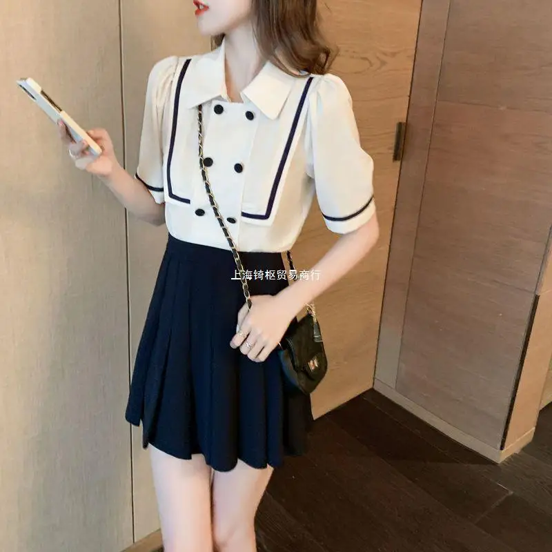 

Small Fragrant New Summer Fashion Korean Sweet Elegant 2 Piece Set Women Coat Top + Midi Skirt Suits Womens Two Peice Sets