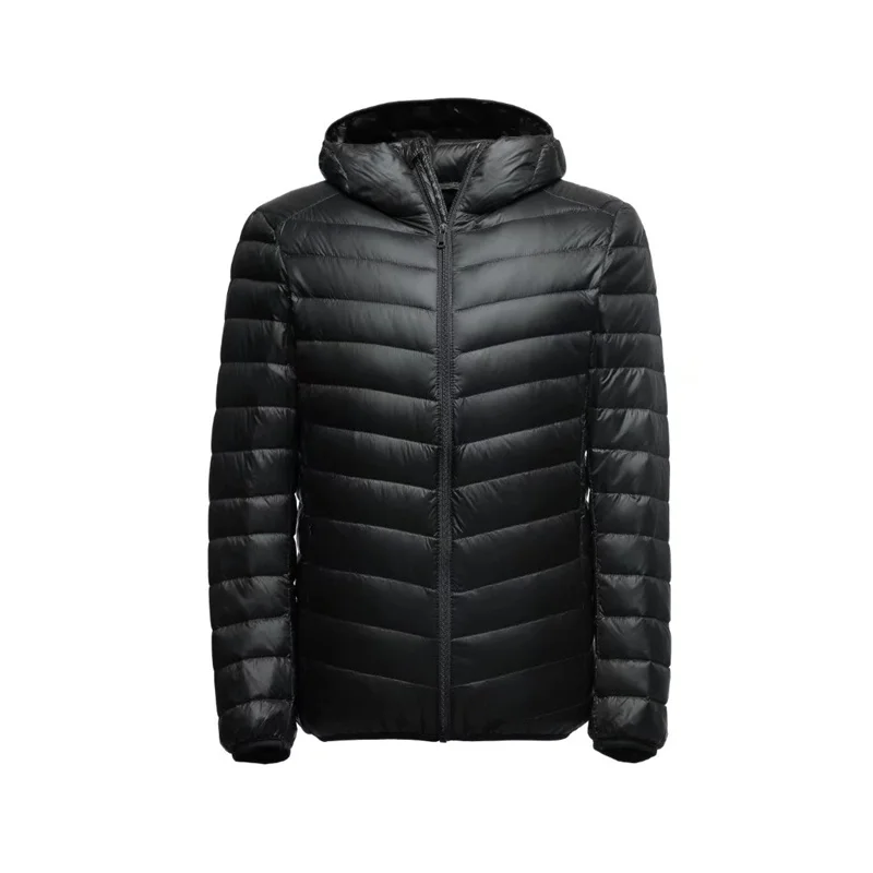 New Brand Autumn Winter Light Down Jacket Men's Fashion Hooded Short Large Ultra-thin Lightweight Youth Slim Coat Down Jackets