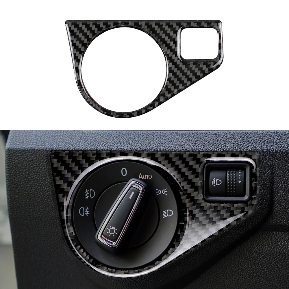 

for Volkswagen Lavida 2015 2016 Headlight Switch Panel Decoration Cover Trim Decal Car Interior Accessories Carbon Fiber