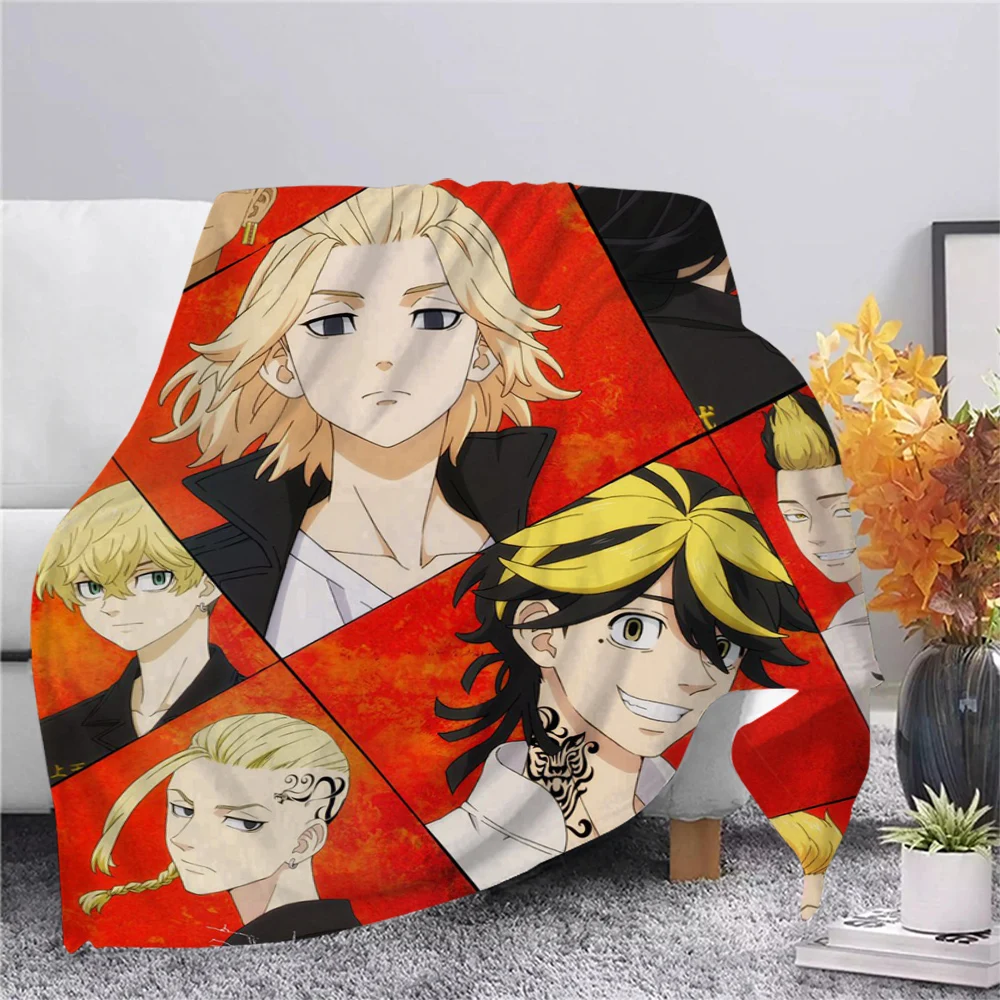 

Popular Japanese Anime Tokyo Avengers Flannel Blanket 3D Printing Anime Blanket Hiking Picnic Blanket Office Nap Blanket